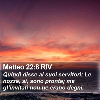 Matteo 22:8 RIV Bible Verse Image