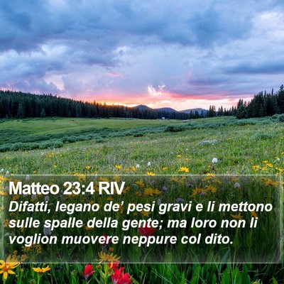 Matteo 23:4 RIV Bible Verse Image