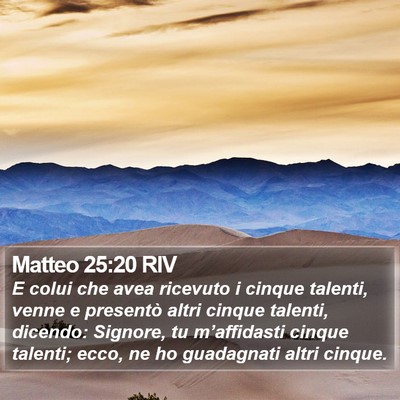 Matteo 25:20 RIV Bible Verse Image