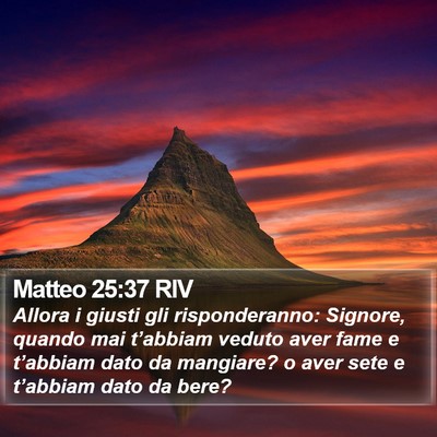 Matteo 25:37 RIV Bible Verse Image