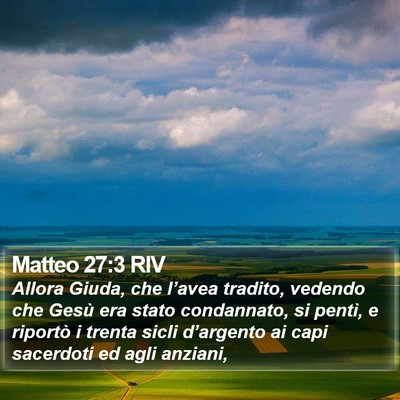 Matteo 27:3 RIV Bible Verse Image