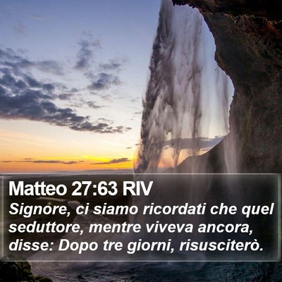 Matteo 27:63 RIV Bible Verse Image