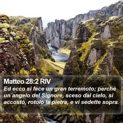 Matteo 28:2 RIV Bible Verse Image