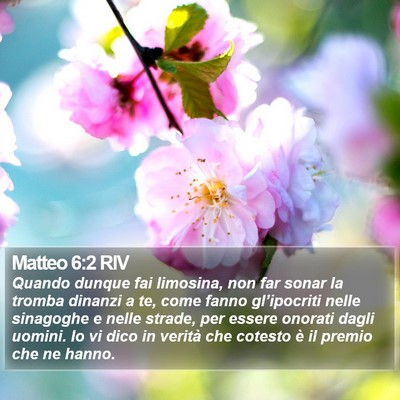 Matteo 6:2 RIV Bible Verse Image