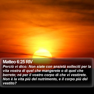 Matteo 6:25 RIV Bible Verse Image