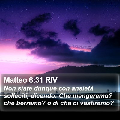 Matteo 6:31 RIV Bible Verse Image