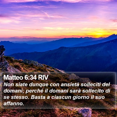 Matteo 6:34 RIV Bible Verse Image