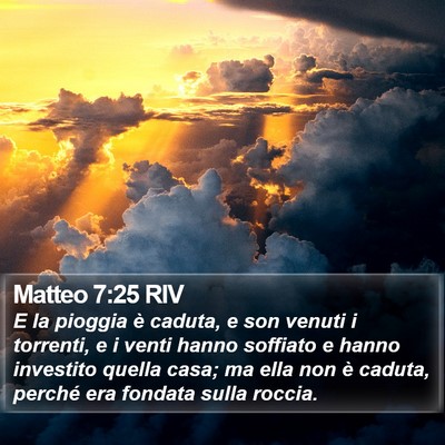 Matteo 7:25 RIV Bible Verse Image