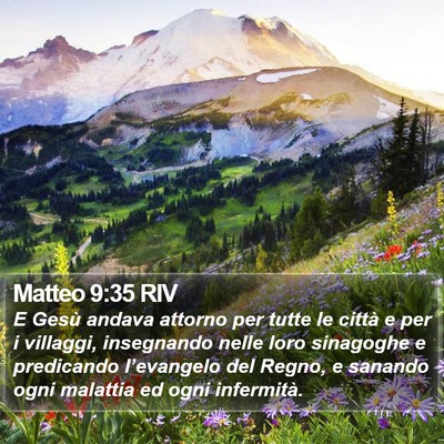 Matteo 9:35 RIV Bible Verse Image