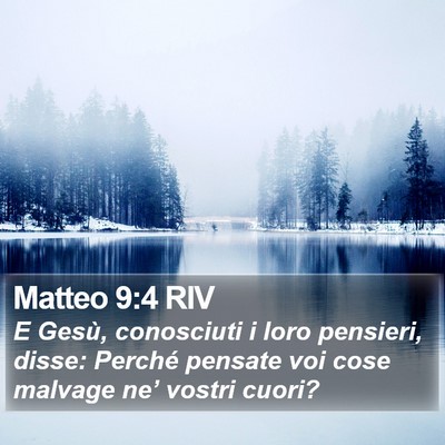 Matteo 9:4 RIV Bible Verse Image