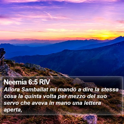 Neemia 6:5 RIV Bible Verse Image