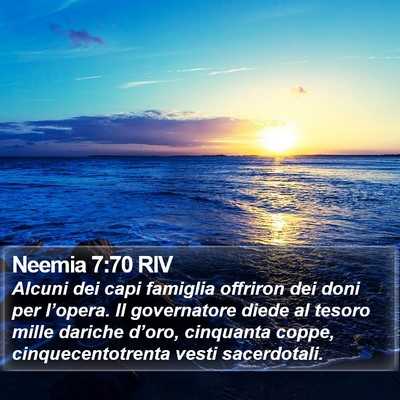 Neemia 7:70 RIV Bible Verse Image