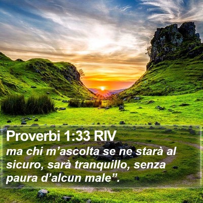 Proverbi 1:33 RIV Bible Verse Image