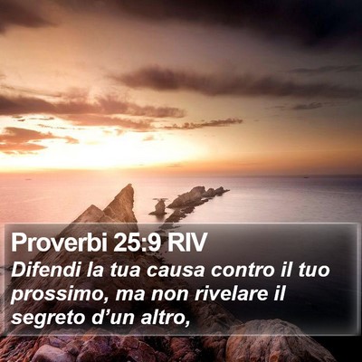 Proverbi 25:9 RIV Bible Verse Image