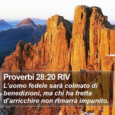 Proverbi 28:20 RIV Bible Verse Image