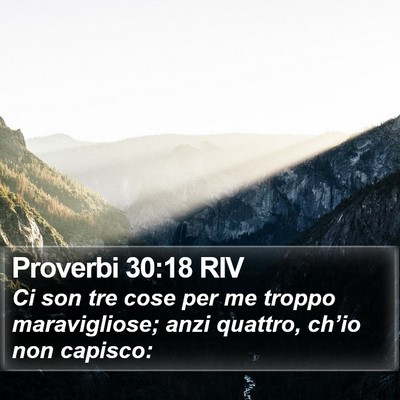 Proverbi 30:18 RIV Bible Verse Image