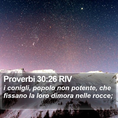 Proverbi 30:26 RIV Bible Verse Image