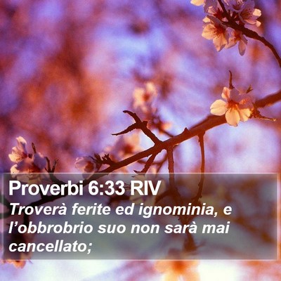 Proverbi 6:33 RIV Bible Verse Image