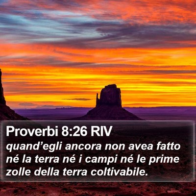 Proverbi 8:26 RIV Bible Verse Image