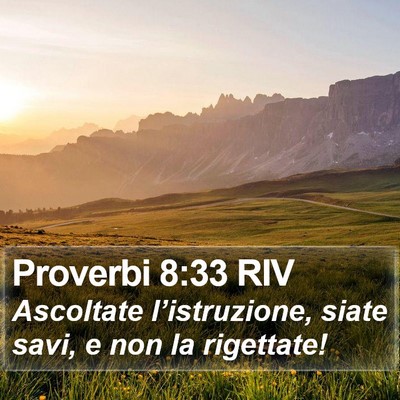 Proverbi 8:33 RIV Bible Verse Image