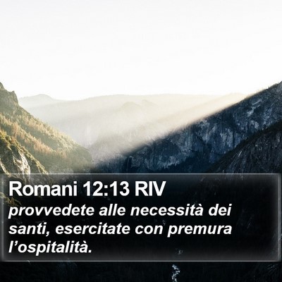 Romani 12:13 RIV Bible Verse Image