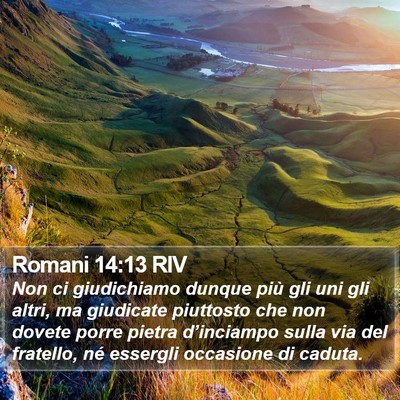 Romani 14:13 RIV Bible Verse Image
