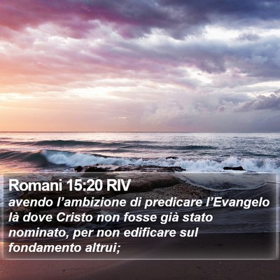 Romani 15:20 RIV Bible Verse Image