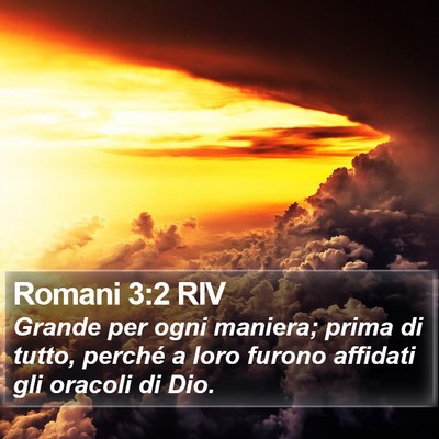 Romani 3:2 RIV Bible Verse Image