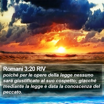 Romani 3:20 RIV Bible Verse Image