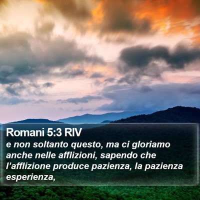 Romani 5:3 RIV Bible Verse Image