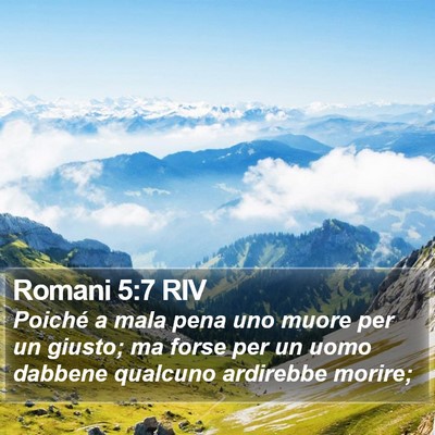 Romani 5:7 RIV Bible Verse Image