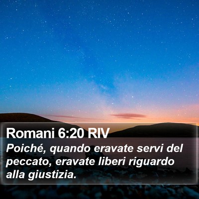 Romani 6:20 RIV Bible Verse Image