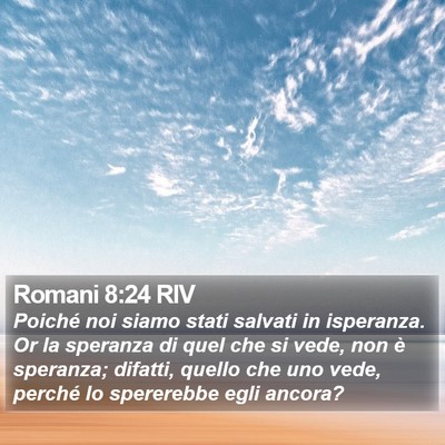 Romani 8:24 RIV Bible Verse Image