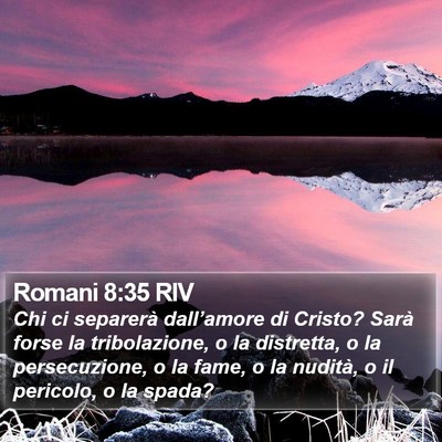 Romani 8:35 RIV Bible Verse Image