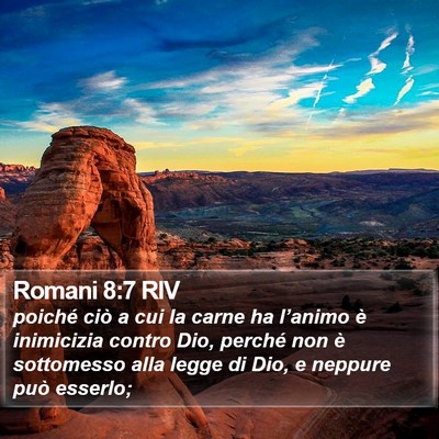 Romani 8:7 RIV Bible Verse Image