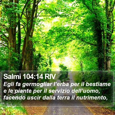 Salmi 104:14 RIV Bible Verse Image