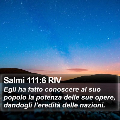 Salmi 111:6 RIV Bible Verse Image