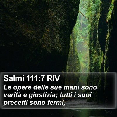 Salmi 111:7 RIV Bible Verse Image