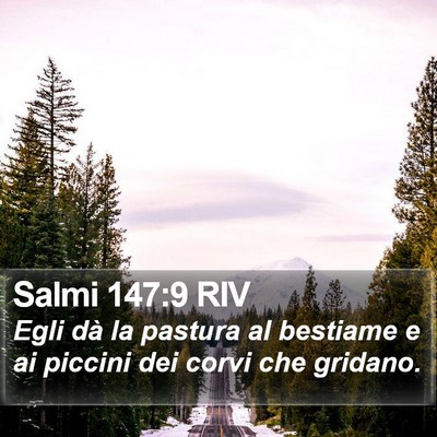 Salmi 147:9 RIV Bible Verse Image