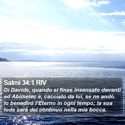 Salmi 34:1 RIV Bible Verse Image
