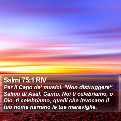 Salmi 75:1 RIV Bible Verse Image
