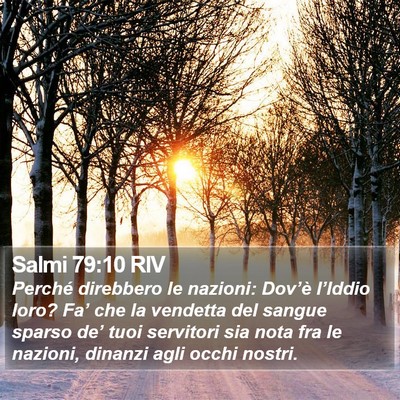 Salmi 79:10 RIV Bible Verse Image