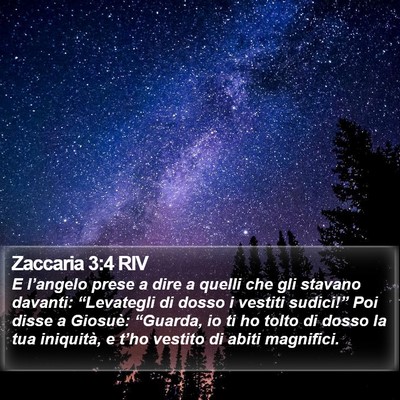 Zaccaria 3:4 RIV Bible Verse Image