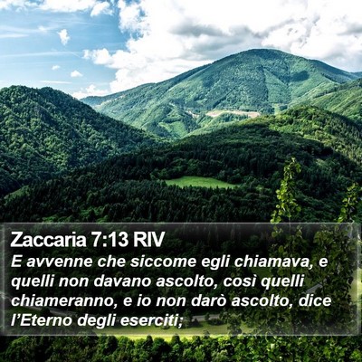 Zaccaria 7:13 RIV Bible Verse Image