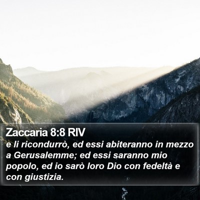 Zaccaria 8:8 RIV Bible Verse Image