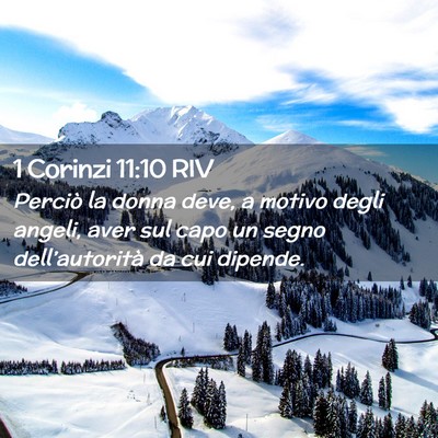 Picture 02 - 1 Corinzi 11:10 RIV - Perciò la donna deve, a motivo degli angeli, - Bible Verse Picture