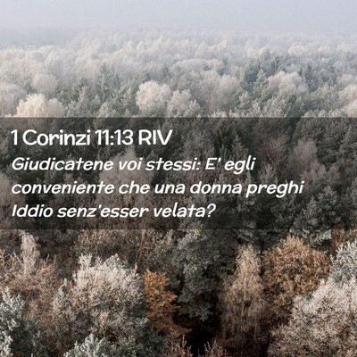 Picture 02 - 1 Corinzi 11:13 RIV - Giudicatene voi stessi: E’ egli conveniente che - Bible Verse Picture