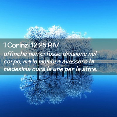 Picture 02 - 1 Corinzi 12:25 RIV - affinché non ci fosse divisione nel corpo, ma le - Bible Verse Picture
