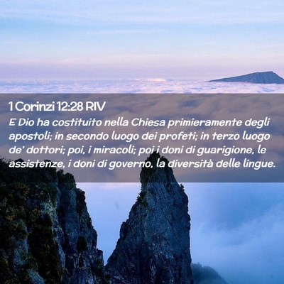 Picture 02 - 1 Corinzi 12:28 RIV - E Dio ha costituito nella Chiesa primieramente - Bible Verse Picture