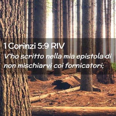 Picture 02 - 1 Corinzi 5:9 RIV - V’ho scritto nella mia epistola di non - Bible Verse Picture